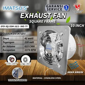 Exhaust Fan EFD-SQ-SSM-10/1-IMS-TY<br> 1 efd_sq_ssm_10_1_ims_ty_01