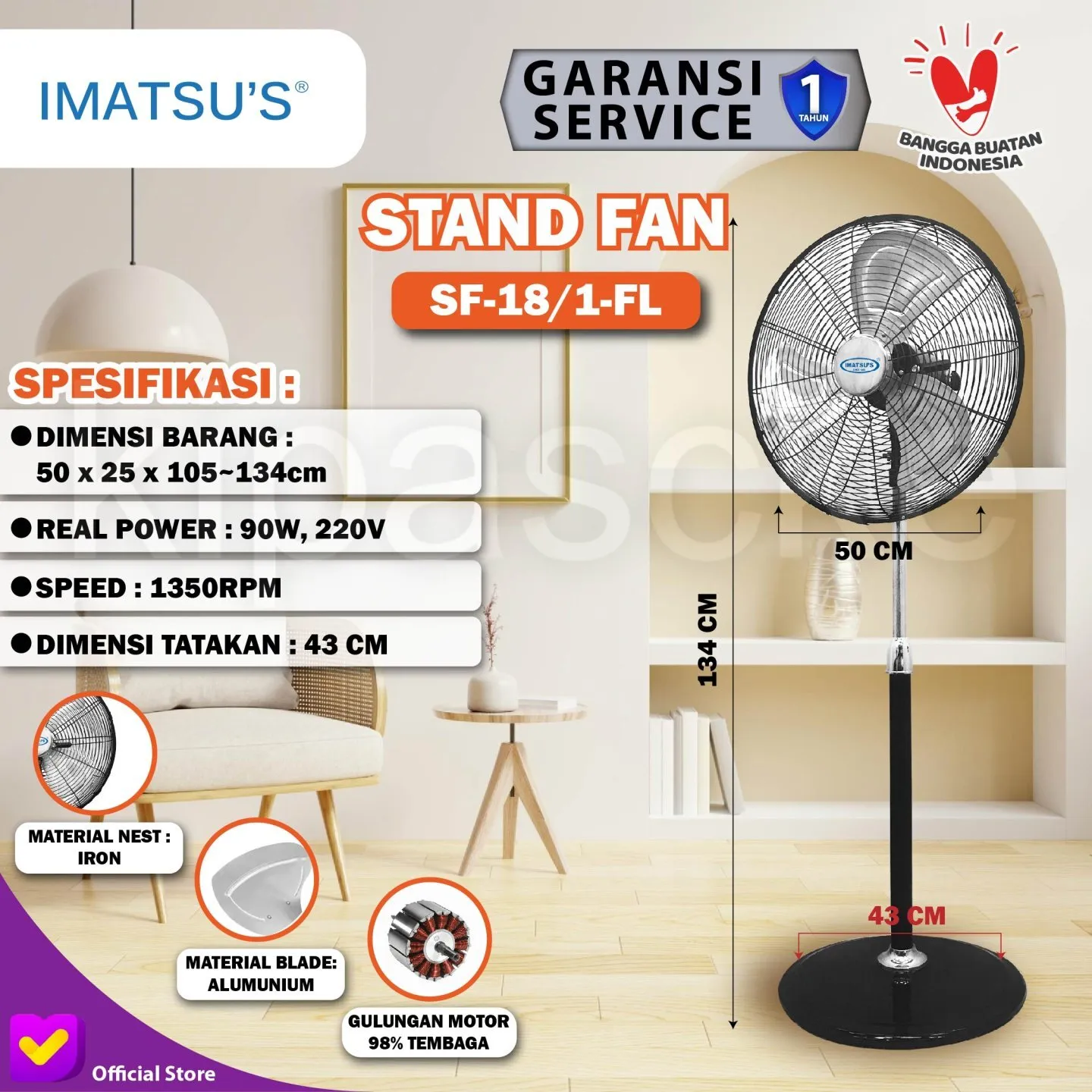 Sf Fl Stand Fan Kipas Cke