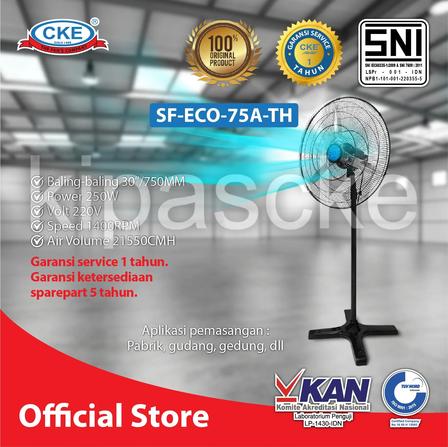 SF-ECO-75A-TH | Stand Fan | KIPAS CKE